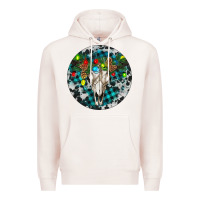 Pale Pink Bull Skull Christmas Premium Hoodie - RanaPortraitStore