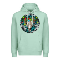 Seafoam Bull Skull Christmas Premium Hoodie - RanaPortraitStore