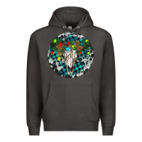 Smoke Bull Skull Christmas Premium Hoodie - RanaPortraitStore