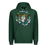 Sports Green Bull Skull Christmas Premium Hoodie - RanaPortraitStore