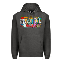Charcoal Heather Precschool Teacher Premium Hoodie - CowhideDigitalArt
