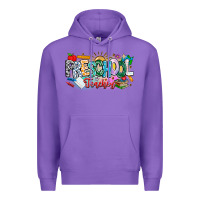 Purple Precschool Teacher Premium Hoodie - CowhideDigitalArt