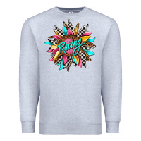 Heather Grey racing sunflower Premium Sweatshirt - AdoDesignShop