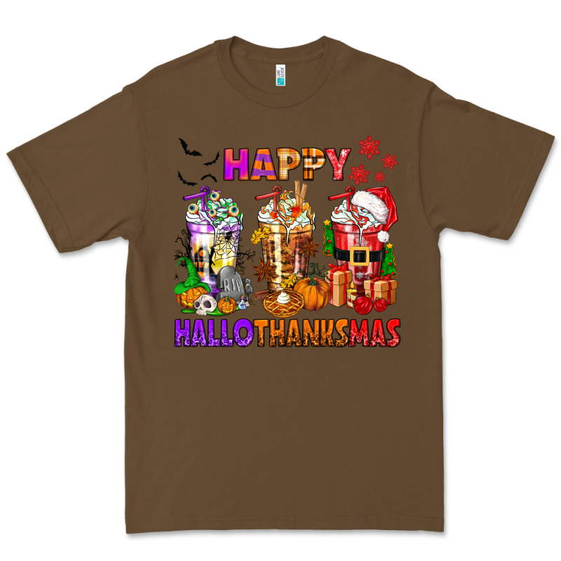 Happy Hallothanksmas Coffee Cups Premium Tee by texasbilliewilder | Teevron