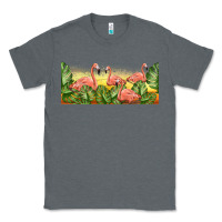 Charcoal Heather flamingos with sunset Classic Tee - TumblerDesignByShophia