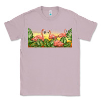 Lilac flamingos with sunset Classic Tee - TumblerDesignByShophia