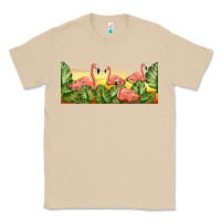 Mushroom flamingos with sunset Classic Tee - TumblerDesignByShophia
