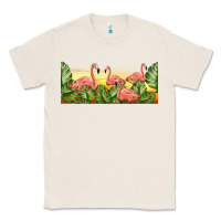 Natural flamingos with sunset Classic Tee - TumblerDesignByShophia