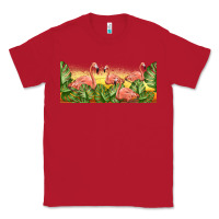 Red flamingos with sunset Classic Tee - TumblerDesignByShophia
