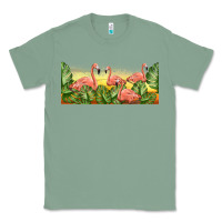 Sage flamingos with sunset Classic Tee - TumblerDesignByShophia