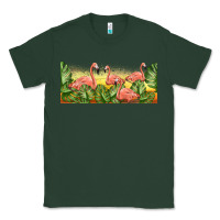 Sports Green flamingos with sunset Classic Tee - TumblerDesignByShophia