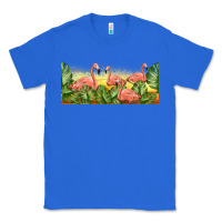 True Royal flamingos with sunset Classic Tee - TumblerDesignByShophia