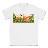 White flamingos with sunset Classic Tee - TumblerDesignByShophia