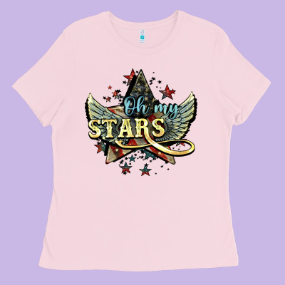 Oh My Stars America Wings 4th Of July Ladies Tee Designed By Howdyjamesfarm