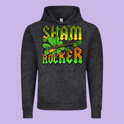 St. Patrick’s Day Sham Rocker With Guitar Vintage Hoodie Designed By Oliviacreatesart