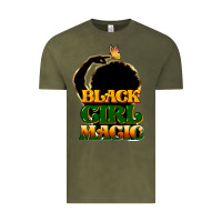 Vintage Olive Black magic girl Vintage Tee - HowdyJamesFarm