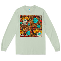 Matcha western aztec bull skull seamless pattern Long Sleeve Tee - FaDigitalArtStudio