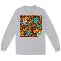 Moon Dust western aztec bull skull seamless pattern Long Sleeve Tee - FaDigitalArtStudio