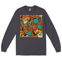 Smoke western aztec bull skull seamless pattern Long Sleeve Tee - FaDigitalArtStudio