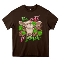 Chocolate Brown too cute to pinch charolais calf Heavy Core Tee - RanaPortraitStore