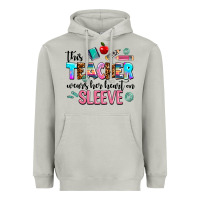 Moon Dust this teacher wears her heart on sleeve Heavyweight Hoodie - AdoDesignShop