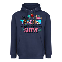 Navy this teacher wears her heart on sleeve Heavyweight Hoodie - AdoDesignShop