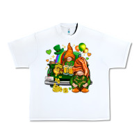 White St. Patrick's Day gnomies with heart Urban Heavy Tee - HowdyJamesFarm