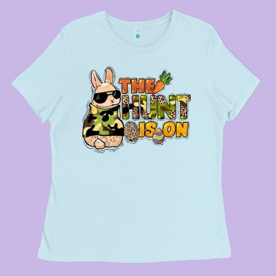 The Hunt Is On Easter Day Ladies Tee Designed By Howdyjamesfarm