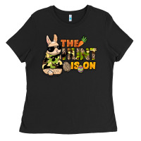 Black The hunt is on Easter Day Ladies Tee - HowdyJamesFarm
