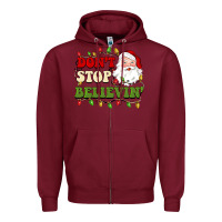 Burgundy don't stop believin Zipper Hoodie - BarkalooDesign