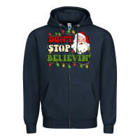 Navy don't stop believin Zipper Hoodie - BarkalooDesign