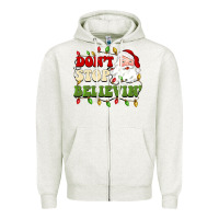 Oatmeal Heather don't stop believin Zipper Hoodie - BarkalooDesign