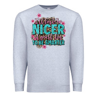 Heather Grey i'll try to be nicer if you'll try ti be smarter Premium Sweatshirt - AdoDesignShop