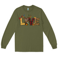 Army Green christmas reindeer love Long Sleeve Tee - RanaPortraitStore