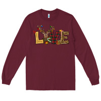Burgundy christmas reindeer love Long Sleeve Tee - RanaPortraitStore