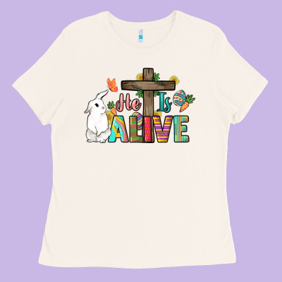 He Is Alive Easter Day Ladies Tee Designed By Howdyjamesfarm