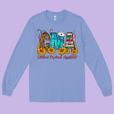Cma Certified Medical Assistant Long Sleeve Tee Designed By Fadigitalartstudio