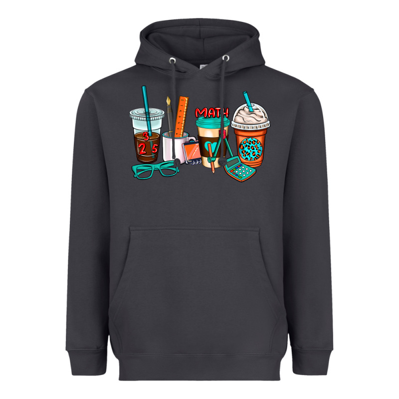 Math Teacher Coffee Cups Heavyweight Hoodie by AdoDesignShop | Teevron