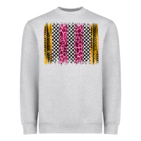 Heather Grey race leopard brush stroke Heavyweight Sweatshirt - Artiststas