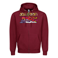 Burgundy Soul Train Zipper Hoodie - maiPhamDesign