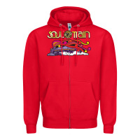 Red Soul Train Zipper Hoodie - maiPhamDesign