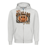 Dove Grey it's game day y'all football smiley face Zipper Hoodie - BarkalooDesign