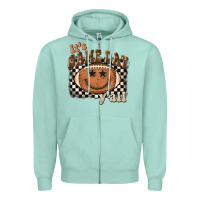 Seafoam it's game day y'all football smiley face Zipper Hoodie - BarkalooDesign