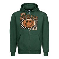 Sports Green it's game day y'all football smiley face Zipper Hoodie - BarkalooDesign