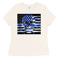 Bone police flag patriotic skull Ladies Tee - TumblerDesignByShophia