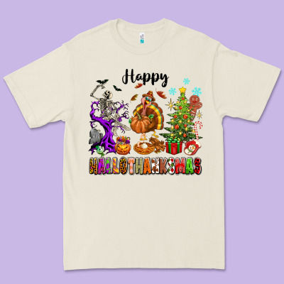 Happy Hallothanksmas Premium Tee Designed By Texasbilliewilder