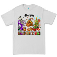 Dove Grey Happy Hallothanksmas Premium Tee - texasbilliewilder