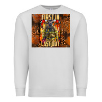 Dove Grey first in last out firefighter Premium Sweatshirt - AdoDesignShop