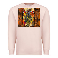 Pale Pink first in last out firefighter Premium Sweatshirt - AdoDesignShop