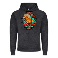 Vintage Black Aztec Symbol White Horse Vintage Hoodie - FaDigitalArtStudio